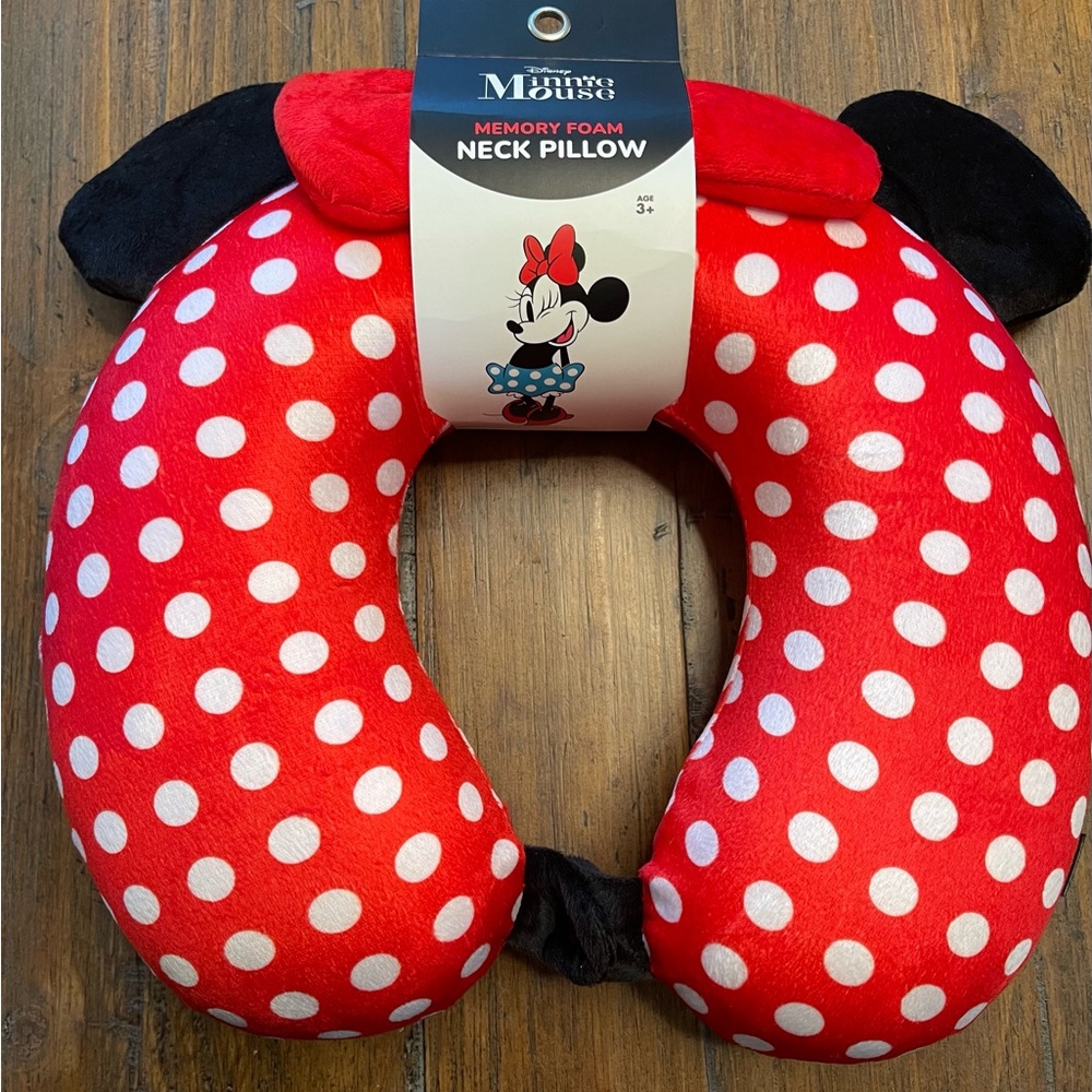 Disney Minnie Mouse Red and White Memory Foam Neck Pillow